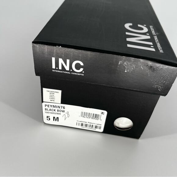 I.N.C. International Concepts Peymin Slide sandals black bow - 5 - Picture 12 of 12